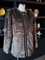 Fake fur panterprint jasje L 38 40 42, Ophalen of Verzenden, Zo goed als nieuw, Maat 42/44 (L), Bruin