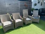 4 tuinstoelen kunsstof en riet, Ophalen of Verzenden, Zo goed als nieuw, Kunststof, Stoel