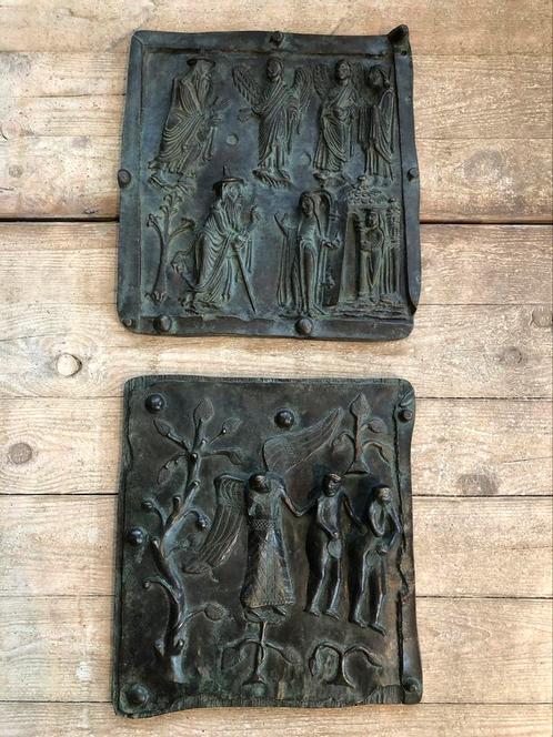Kerk brons reliëf wanddecoratie religieus Italië kunst, Antiek en Kunst, Antiek | Religie, Ophalen