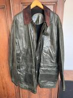 Donkergroene leren jas, Kleding | Heren, Ophalen of Verzenden, Zo goed als nieuw, Maat 52/54 (L), Groen