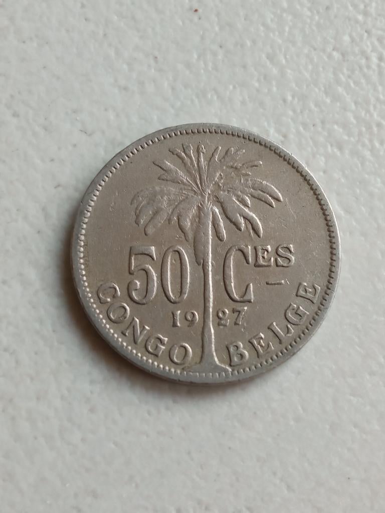 Belgisch Congo 50 centimes 1927, Ophalen of Verzenden, Overige landen, Losse munt