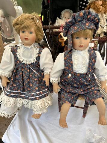 Vintage Porseleinen Poppen Set beschikbaar voor biedingen