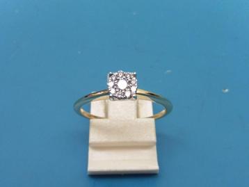 Gouden Diamonde bi-color damesring met briljant          G24 beschikbaar voor biedingen