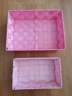 Twee nieuwe roze rechthoekige mandjes, Huis en Inrichting, Woonaccessoires | Schalen en Manden, Overige materialen, Mand, Nieuw
