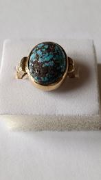 Oude fraai gouden ring met Turkoois, 14 krt, Sieraden, Tassen en Uiterlijk, Antieke sieraden, Verzenden, Goud, Ring, Met edelsteen