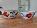 2 mooie emaille schalen van boerenbont, Antiek en Kunst, Antiek | Emaille, Ophalen of Verzenden
