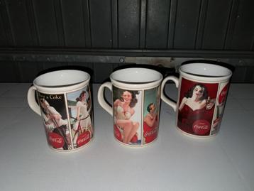 Vintage Coca-Cola Mokken - Set van 3 beschikbaar voor biedingen