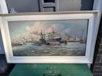 havengezicht Rotterdam, Antiek en Kunst, Kunst | Schilderijen | Klassiek, Ophalen of Verzenden