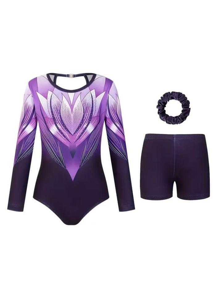 Direct leverbaar: Turnpakje + turnbroekje paars 146 152, Sport en Fitness, Turnen, Nieuw, Turnpak(je), Kindermaat 146 t/m 176