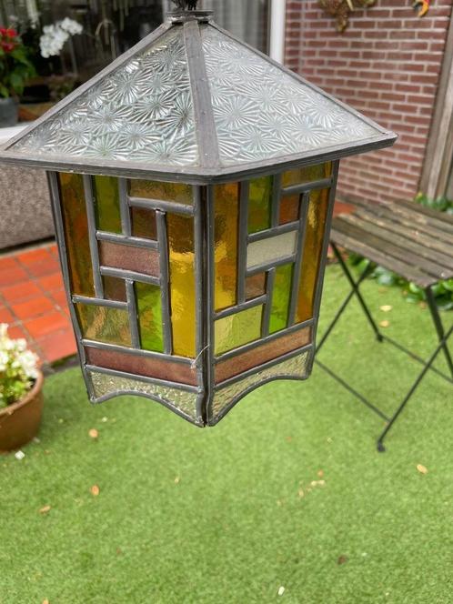 glas in lood hanglamp, Antiek en Kunst, Antiek | Lampen, Ophalen