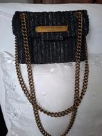 Zwart Tweed Kurt Geiger Kensington tasje, goud spikkeltje, Verzenden, Zo goed als nieuw, Zwart, Schoudertasje