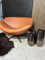 Label Gigi draaifauteuil - Nieuw Leer, Huis en Inrichting, Fauteuils, Ophalen, ., Leer, 75 tot 100 cm