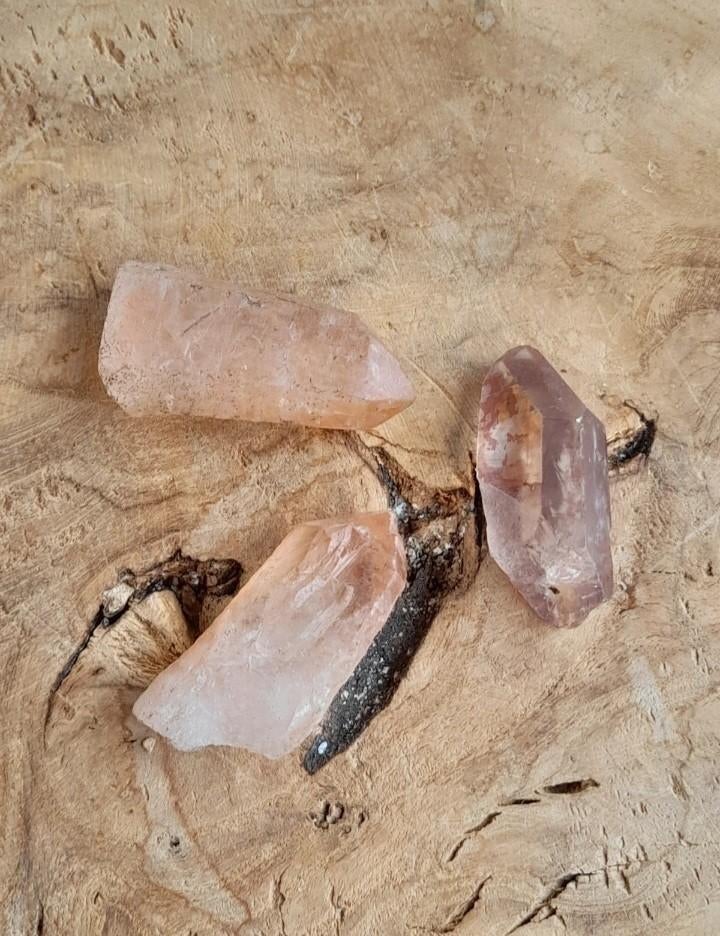 3 Tangarine Lemurian kwarts puntjes., Verzenden, Nieuw