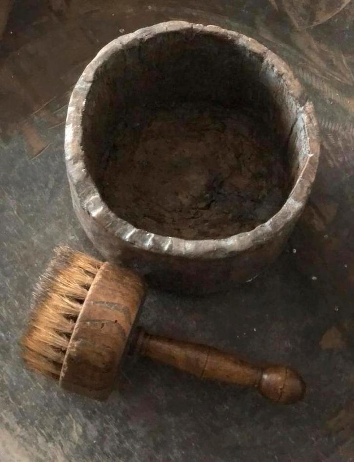Oude handgemaakte borstel sober sleets imperfect landelijk, Antiek en Kunst, Curiosa en Brocante, Ophalen of Verzenden