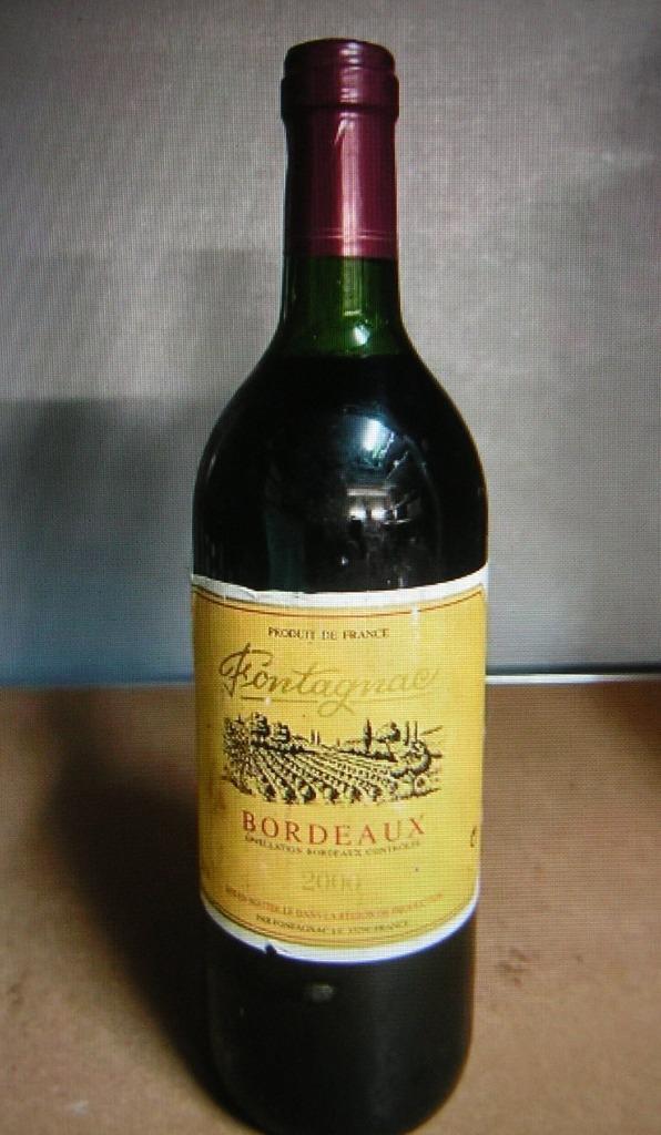 wijn 2000 Fontagnac Bordeaux 25 Jaar Oud..., Verzamelen, Wijnen, Nieuw, Rode wijn, Frankrijk, Vol, Ophalen of Verzenden