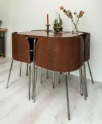 Vintage tafel + 4 stoelen., Huis en Inrichting, Tafels | Eettafels, Ophalen, Gebruikt, 50 tot 100 cm, Vintage
