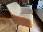 4 Stoelen met armleuning en two tone stoffen bekleding, Huis en Inrichting, Stoelen, Ophalen, Bruin, Zo goed als nieuw, Vier