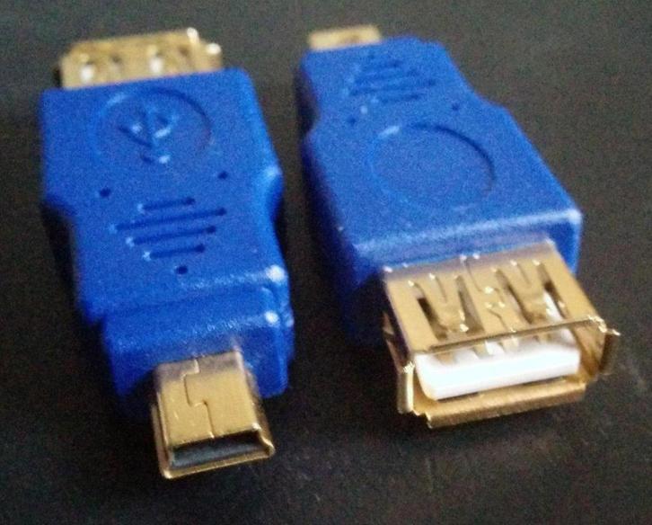 USB adapter USB A female - USB mini male NIEUW, Computers en Software, Pc- en Netwerkkabels, Nieuw, Ophalen of Verzenden