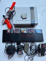 Nintendo NES Compleet met 5 Games, Zapper & Controllers, Gebruikt, 2 spelers, Eén computer, Ophalen of Verzenden