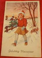 Meisje in de Sneeuw - Gelukkig Nieuwjaar - 1961, Gelopen, Seizoenen, 1960 tot 1980, Ophalen of Verzenden