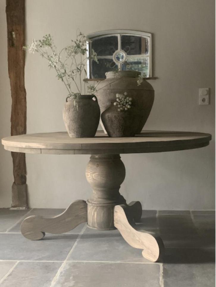 Landelijke RONDE EETTAFEL * oud,hout* 110,120,130,140,150, Antiek en Kunst, Antiek | Meubels | Tafels, Ophalen of Verzenden