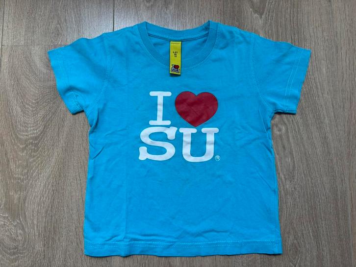 T-shirt I Love Su blauw/wit maat 5-6 jaar, Kinderen en Baby's, Kinderkleding | Maat 116, Gebruikt, Jongen, Shirt of Longsleeve