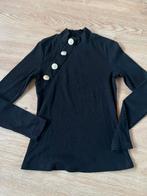 Zwarte trui met gouden knopen - Maat S, Kleding | Dames, Tops, Zwart, Ophalen of Verzenden, Zo goed als nieuw, Lange mouw
