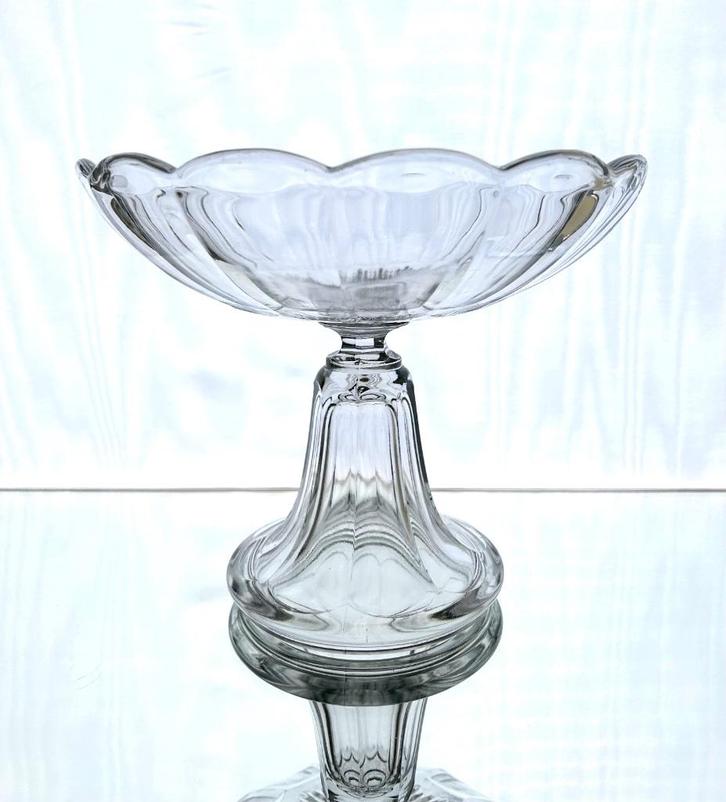 Val Saint Lambert schaal op voet model Côtes, Antiek en Kunst, Antiek | Glas en Kristal, Ophalen of Verzenden