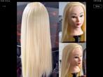 Nieuw oefenhoofd blond lang haar + tafelklem, Sieraden, Tassen en Uiterlijk, Uiterlijk | Haarverzorging, Ophalen of Verzenden