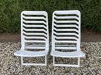2 inklapbare lage kunststof strandstoeltjes zgan., Tuin en Terras, Tuinstoelen, Ophalen, Zo goed als nieuw, Kunststof