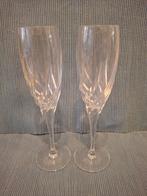 Toscane - 2 mooie kristallen champagneglazen, Antiek en Kunst, Antiek | Glas en Kristal, Ophalen of Verzenden