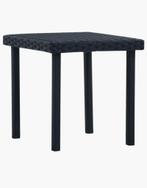 Tuin thee tafel 40x40x40 cm poly rattan zwart, Ophalen, Zo goed als nieuw