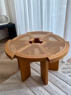 Ronde bijzettafel van Teakhout Pierre Jeanerret koffietafel, Mid century modern, Rond, Zo goed als nieuw, 75 cm of meer