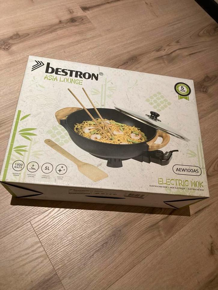 Bestron Asia Lounge Elektrische Wokpan - Nieuw!, Witgoed en Apparatuur, Keukenmixers, Nieuw, 4 liter of meer, 1 snelheid, Vaatwasserbestendig