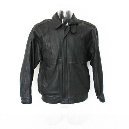 Mooie Leren Heren Jas285* (Maat 54) € 65,-, Kleding | Heren, Jassen | Winter, Zo goed als nieuw, Maat 52/54 (L), Zwart, Ophalen of Verzenden