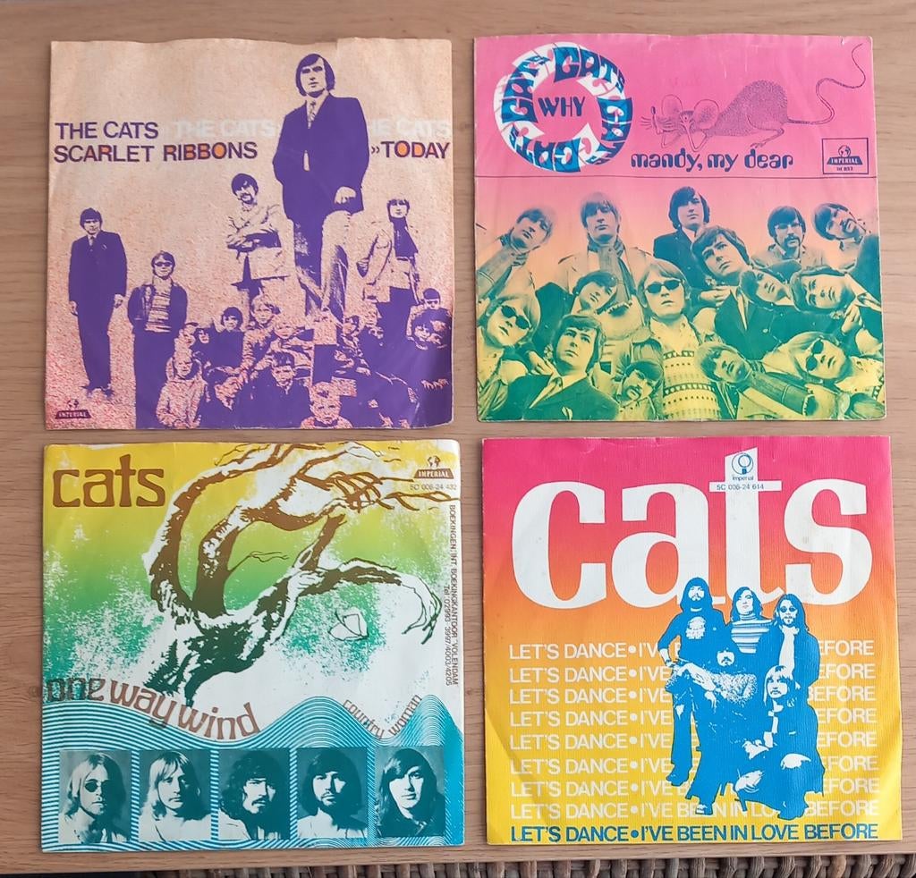 The Cats - 4 Singles - Volendamse groep met Piet Veerman, Cd's en Dvd's, Vinyl Singles, Ophalen of Verzenden, Gebruikt, Pop