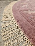 Handgeknoopt Oriental rond wol tapijt paars lila 210x210cm, 200 cm of meer, Oosters Oriental vintage Perzisch hype, 200 cm of meer