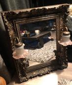 Antieke barok spiegel in prachtige lijst engeltjes & lampen, Ophalen of Verzenden