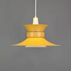 Vintage retro hanglamp - Vintage hanglamp in geel en khaki, Ophalen of Verzenden, Zo goed als nieuw, Metaal, Deens design