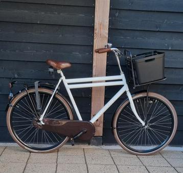 Transportfies omafiets opafiets met voorrek kleur zwart wit
 beschikbaar voor biedingen