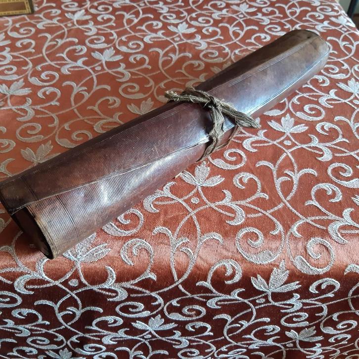 Antiek frans leren foudraal voor documenten Papeterie Parijs, Antiek en Kunst, Curiosa en Brocante, Verzenden