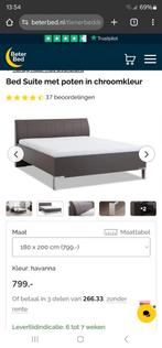 Bed 2-persoons 180x200 incl matrassen en lattenbodems, Ophalen, Bruin, Nijmegen, Tweepersoons