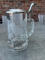 Kristallen bierpul met tinnen deksel, Antiek en Kunst, Ophalen of Verzenden