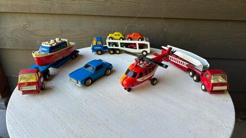 Tonka trekker-oplegger, brandweer, helikopter, boot en auto, Antiek en Kunst, Antiek | Speelgoed, Ophalen of Verzenden