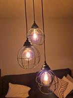Moderne Hanglamp met Metalen Kooi Design, Huis en Inrichting, Lampen | Hanglampen, Ophalen, Zo goed als nieuw, Industrieel, Metaal