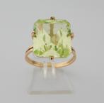 18 karaat Gouden Ring Damesring Groene edelsteen Peridoot, Jw, Verzenden, Nieuw, 17 tot 18