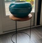 PTMD bloempot groot rond turquoise azuurblauw blauw nieuw, Rond, Minder dan 40 cm, Aardewerk, Ophalen