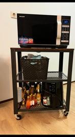 Keuken trolley zwart, Huis en Inrichting, Ophalen, Zo goed als nieuw, Hout, 50 tot 75 cm