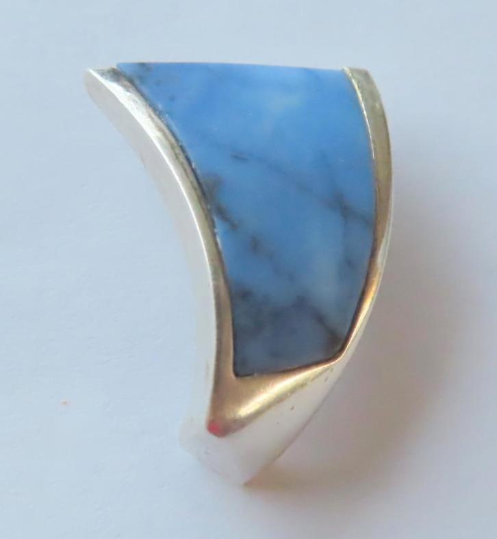 Koopje! Zilveren (spang) hanger (no 21) met Larimar, incl ve, Sieraden, Tassen en Uiterlijk, Kettinghangers, Zo goed als nieuw