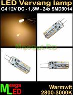 LED G4 LEDspot LEDlamp rond 24 SMD3014 - 12Vdc - 1,8 Watt, Led-lamp, Minder dan 30 watt, Nieuw, Bipin of Steekvoet